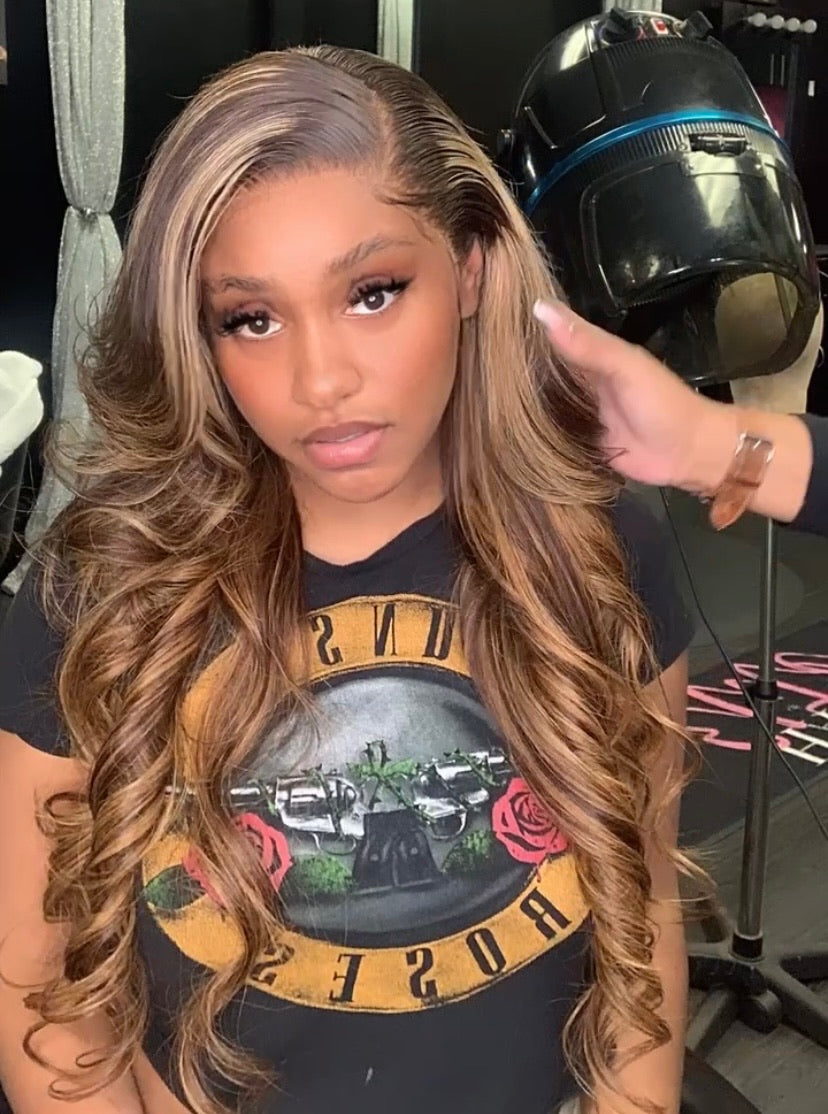 4 27 highlighted Frontal Wig